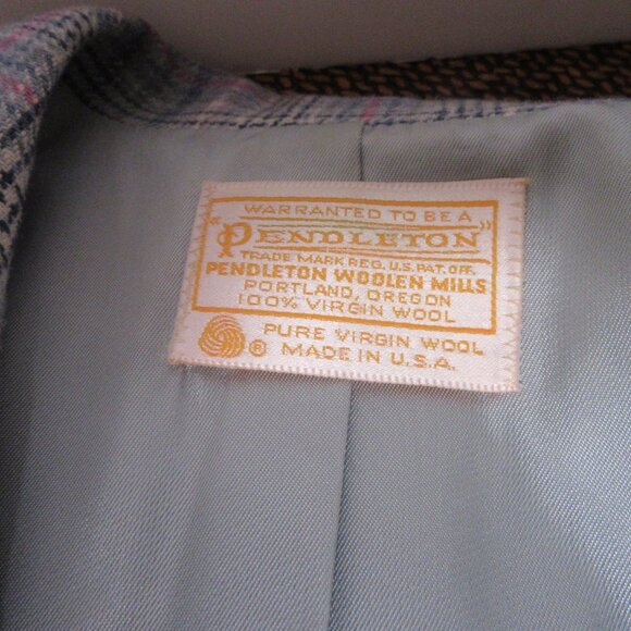 Vintage Pendleton Wool Plaid Short Blazer Size 14 - Picture 5 of 7